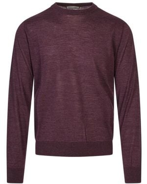 Canali Round-Neck Knitwear - Violet