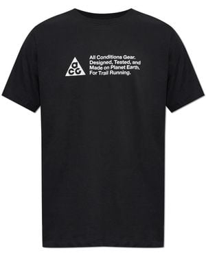 Nike Fitness ,Zwart ,Katoen Acg Dri-Fit Trail Running T-Shirt