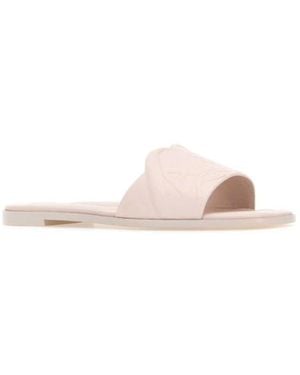 McQueen Embossed Logo Leder Sandalen - Pink