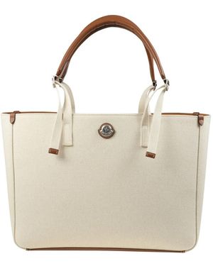 Moncler Tassen ,Leer Carlo Canvas Tote Bag - Naturel