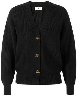 Elisabetta Franchi Strickjacke Mit V-Ausschnitt - Schwarz