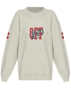 Off-White c/o Virgil Abloh Hoodies & Sweatvesten ,Katoen Logo Sweatshirt - Wit