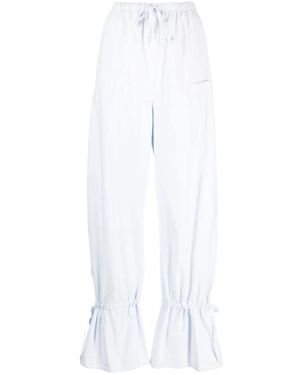 Lemaire Broeken ,Blauw ,Katoen Parachute Pants - Wit
