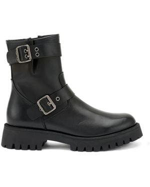 Frau Schoenen ,Zwart ,Leer Italiaanse Stijl Anfibio Schoenen
