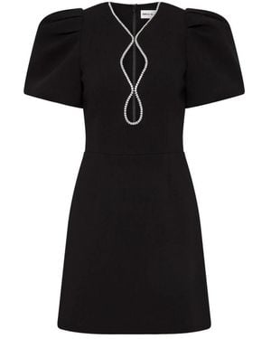 Rebecca Vallance Schwarzes A-Linien-Kleid Mit Kristallverzierung