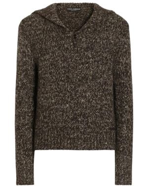 Dolce & Gabbana Truien & Vesten ,Bruin ,Round-Neck Truien - Groen