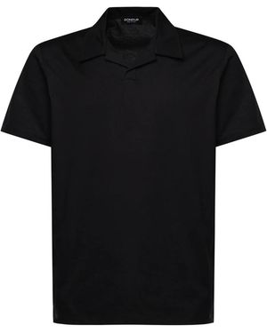Dondup Tops ,Zwart ,Katoen Regular-Fit Jersey Polo