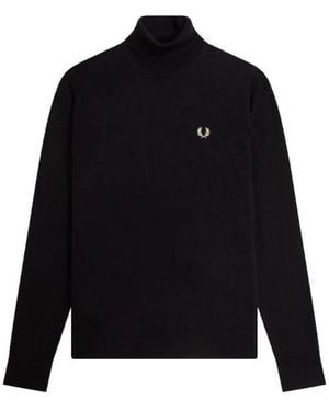 Fred Perry Pullover Mit Rollkragen - Schwarz