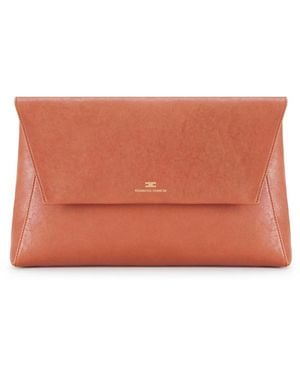 Elisabetta Franchi Tassen ,Bruin ,Leer Envelope Clutch - Rood