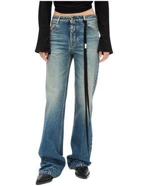 Ann Demeulemeester Jeans ,Blauw ,Katoen Vive 5-Pocket Straight Leg Broek