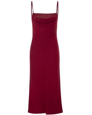 Max Mara Kleedjes ,Rood ,Polyester Cady Midi Jurk