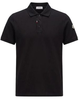 Moncler Polo Shirt Van Katoenpiqué Met Zak - Zwart