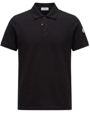 Moncler Polo Shirt Van Katoenpiqué Met Zak - Zwart