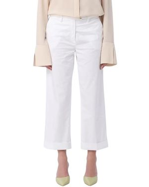 Re-hash Weiße Wide-Leg Cropped Hose