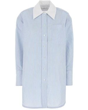 Co. Bestickte oversize popeline hemd - Blau