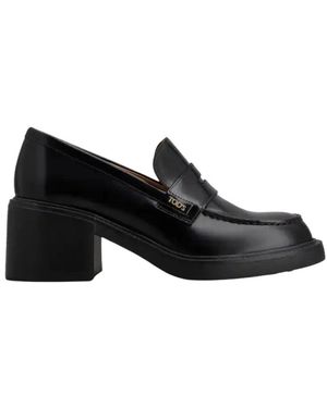 Tod's Leather Pump Loafers - Black