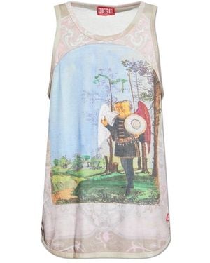 DIESEL Geripptes Top T-Aly - Blau