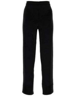 Gucci Broeken ,Zwart ,Wijde Pijpen Zijdeblend Broek