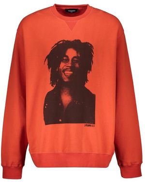 DSquared² Baumwoll-sweatshirt mit front- und rückendruck - Orange