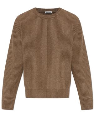 Jil Sander Wollen V-Hals Trui - Bruin