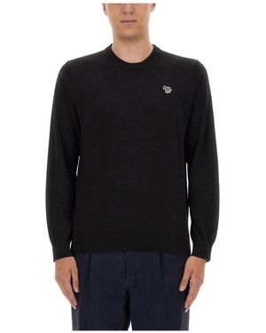 Paul Smith Zebra Logo Rundhals-Pullover - Schwarz