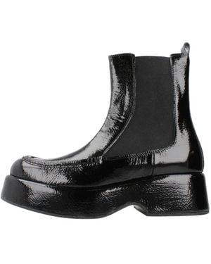 Pons Quintana Botines Chelsea Clásicos De Cuero Negro, Mujer, Talla