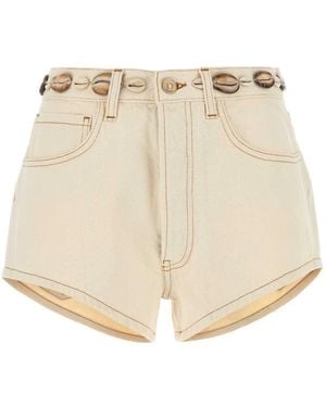 Alanui Denim Shorts - Natural
