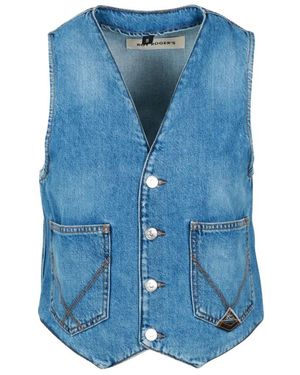 Roy Rogers Jassen ,Blauw ,Katoen Katoen Mouwloos Knoopsluiting Jas