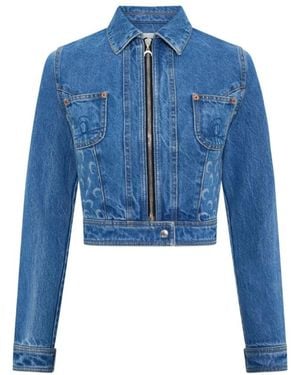 Marine Serre Denim Jackets - Blue