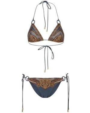 Zimmermann Badmode ,Veelkleurig ,Nylon Mahon Ring Tri Bikini - Wit