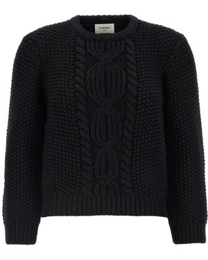 Saint Laurent Round-Neck Knitwear - Black