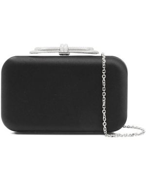 Mach & Mach Kristall-Schleifenverschluss Kettenriemen Tasche - Schwarz