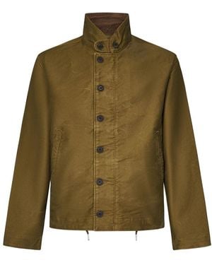 Ralph Lauren Giacca in cotone beige con colletto alto - Verde