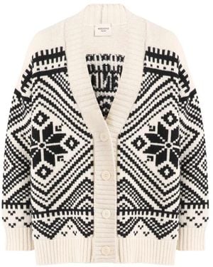 Weekend by Maxmara Truien & Vesten ,Veelkleurig ,Wol Belgio Cardigan - Zwart