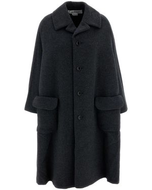 Comme des Garçons Single-Breasted Coats - Negro