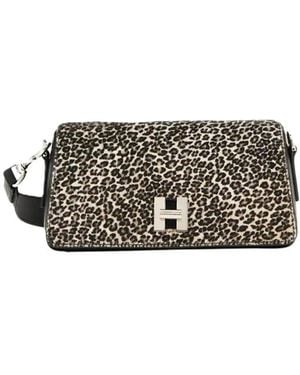 Hogan Tassen ,Veelkleurig ,Leer Calf Hair Schoudertas - Grijs