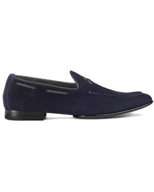 Doucal's Suede Loafer Mit Geflochtenen Schnürsenkeln - Blau