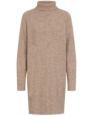 Kaffe Kakikki Strickkleid - Natur