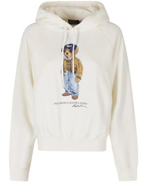 Polo Ralph Lauren Hoodies & Sweatvesten ,Wit ,Katoen Gebreide Sweater