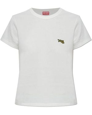 KENZO T-Shirt Met Patch - Wit