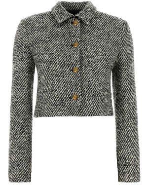 Versace Jassen ,Veelkleurig ,Tweed Tweed Jassen - Grijs