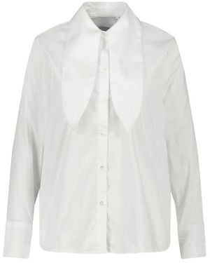Emily Van Den Bergh Overhemden ,Wit ,Blouse Met Opstaande Kraag