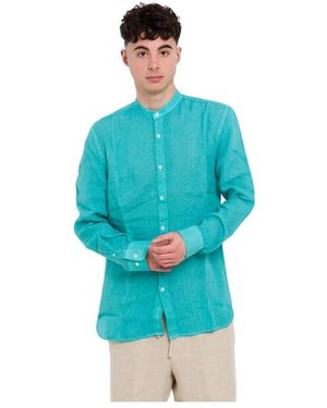120% Lino Overhemden ,Blauw ,Linnen Casual Shirt