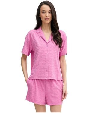 DKNY Logo-Jacquard Pyjamaset Met Twee Delen - Roze