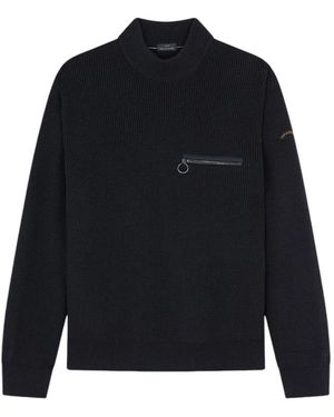 Paul & Shark Gerippter wollpullover mit tasche - Blau