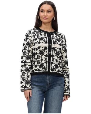 Object Truien & Vesten ,Veelkleurig ,Katoen Objcari L/Re Cardigan - Zwart