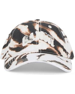 Ganni Zebra Print Gewassen Katoenen Pet - Metallic