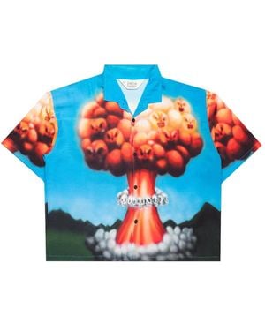 Brain Dead Short Sleeve Shirts - Blue