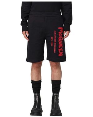 McQueen Logo Sweatshorts Im Trendigen Stil - Schwarz