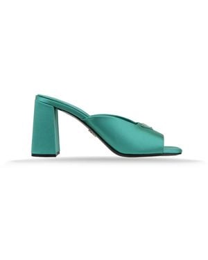 Prada Heeled Mules - Groen